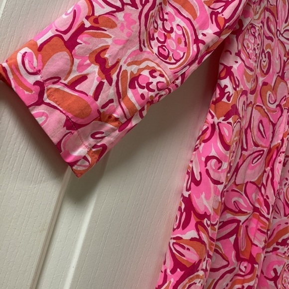 Lilly Pulitzer Sz XSm Sarasota Pintuck Tunic Dress Mango Salsa - Picture 6 of 11